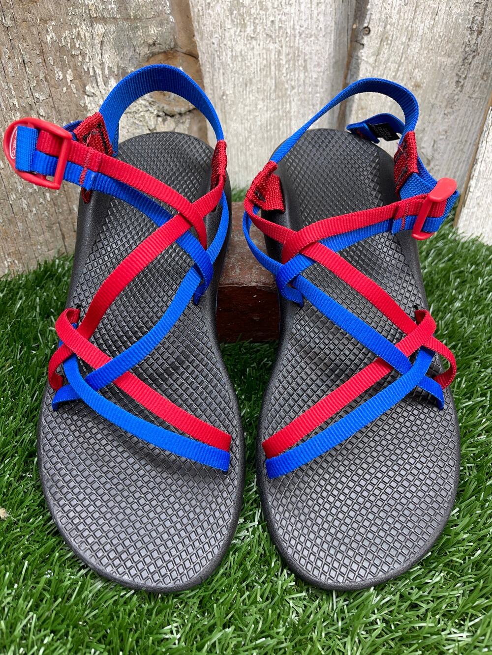 CHACO Patriotic 4th of July Red Blue Sandals Women's 10 USA
